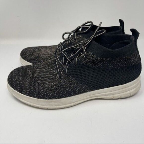 Fitflop uberknits slip on glittery trainers black US 8.5 BoxD - Picture 5 of 6